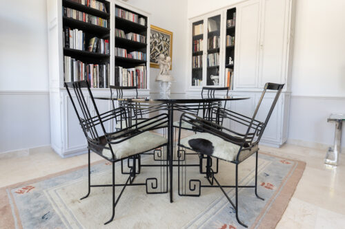 Ensemble table et 4 chaises en fer forgé – Style Poillerat / Maison Jansen, France, 1950–60 – Image 2