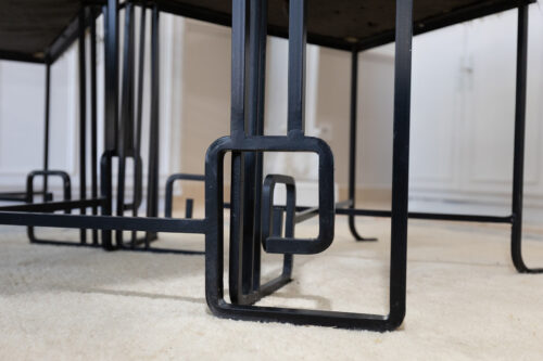 Ensemble table et 4 chaises en fer forgé – Style Poillerat / Maison Jansen, France, 1950–60 – Image 5