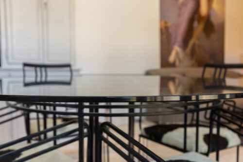 Ensemble table et 4 chaises en fer forgé – Style Poillerat / Maison Jansen, France, 1950–60 – Image 8