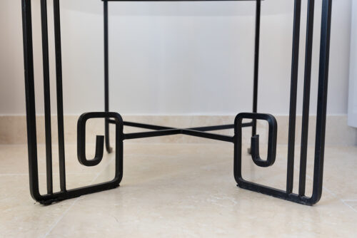 Ensemble table et 4 chaises en fer forgé – Style Poillerat / Maison Jansen, France, 1950–60 – Image 7