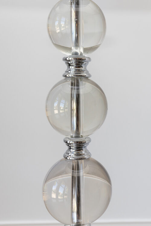 Lampadaire chromée et verre soufflé – Design 1970 – Image 3