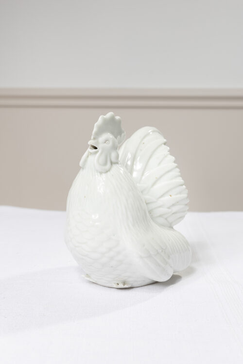 Figurine de coq en porcelaine blanche – Dresde/Saxe, début XXe